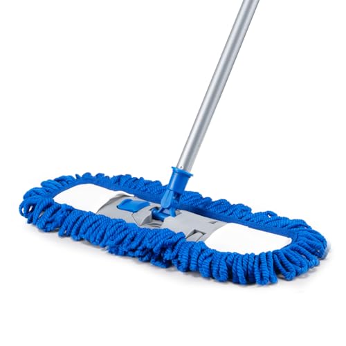 Neeklinny Dust Mop for Hardwood Floors,58" Long Handle Wet & Dry Mop,180° Rotating Microfiber Washable Mop for Tile,Laminate,Vinyl Floors,Pet Hair Cleaning