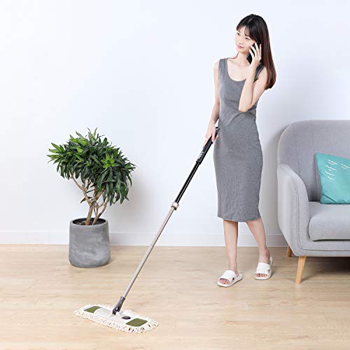 Eyliden Dust Mop, 2 Microfiber Pads, Home Commercial Cleaning, Quick Swap
