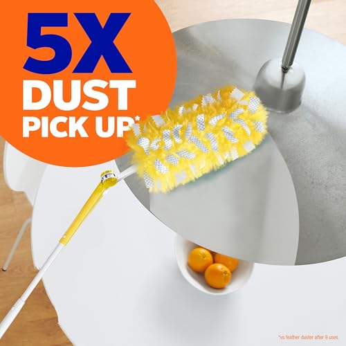 Swiffer Duster Kit with 3 ft Extendable Handle, Heavy Duty Dusting Starter Kit with 3 Refills, for Ceiling Fans, Vents and Hard to Reach Places