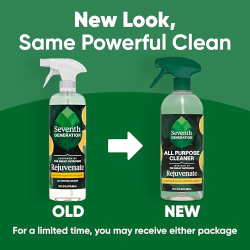 Seventh Generation All Purpose Cleaner Rejuvenating Yuzu Basil, For All Surfaces, 23 fl oz, Pack of 4