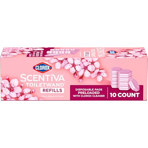 Clorox Scentiva ToiletWand Refills, Cherry Blossom and Peach, 10 Count