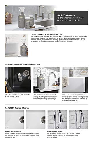 KOHLER K-EC23732-NA Tub and Shower Cleaner, Bathroom Cleaner, Restores Acrylic, Tile, Enameled cast iron, Lithocast, Residue Free, 28 FL Oz