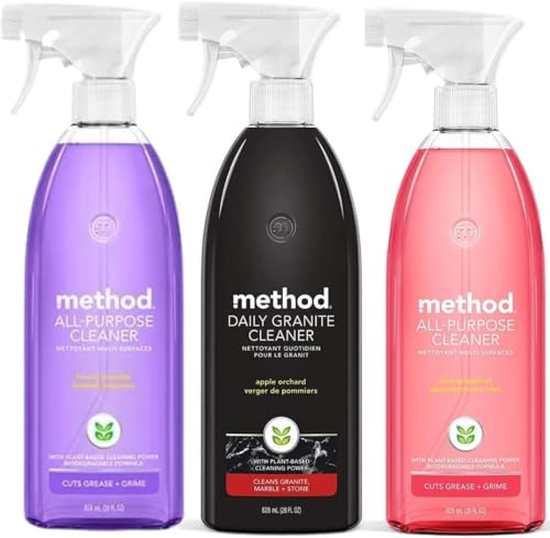Method Cleaner Sprays - Multi-Surface Cleaners variety Pack - Stone, Shower And multi Purpose Cleaners 28 Ounce (3 Pack)