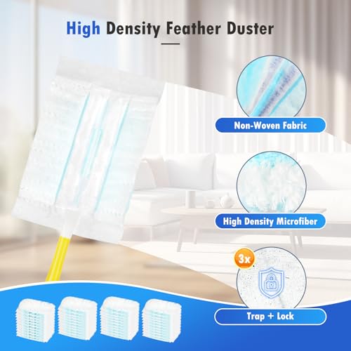 50 Count Duster Refills Compatible with Swiffer Duster Handles, 1 Handle
