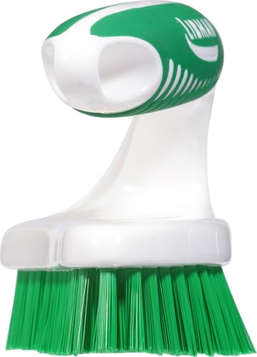 2 1/2 in W Scrub Brush, Stiff, 5 1/2 in L Handle, 7 in L Brush, Green, Polypropylene, Santoprene - 1 Each