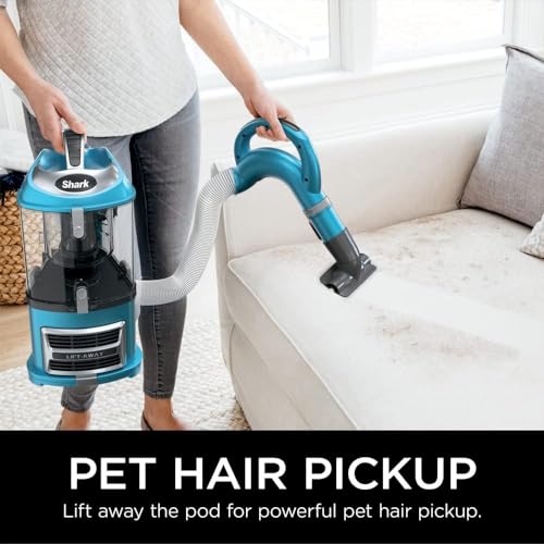 Shark NV380 Navigator Lift-Away Deluxe Upright Vacuum with Large Dust Cup Capacity, Swivel Steering, Upholstery Tool & Crevice Tool, Teal (Renewed)
