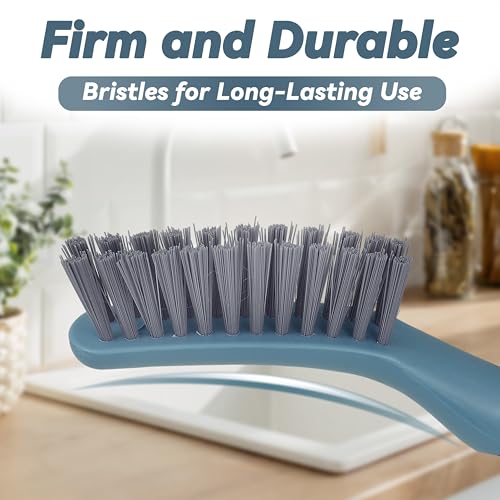 PHYEX 2 Packs Small Brushes for Cleaning, Stiff Bristle Grout Scrub Brushes for Kitchen, Bathroom, and Tile Floors, Ideal for Gaps, Crevices, and Window Tracks