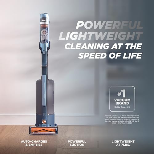 Shark PowerDetect Speed Clean & Empty | Cordless Stick Vacuum Cleaner with Auto-Empty | Lightweight & Rechargeable Handheld Vacuum | Carpet, Hard Floors & Pet Hair | 60-Min Runtime | Ice Blue | IA3241