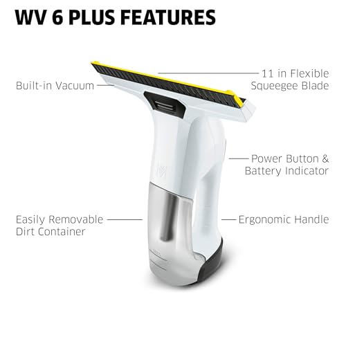 Kärcher WV 6 Electric Window Vacuum Squeegee 11" - Cleans Showers, Mirrors, Glass, and Countertops - Electric Squeegee