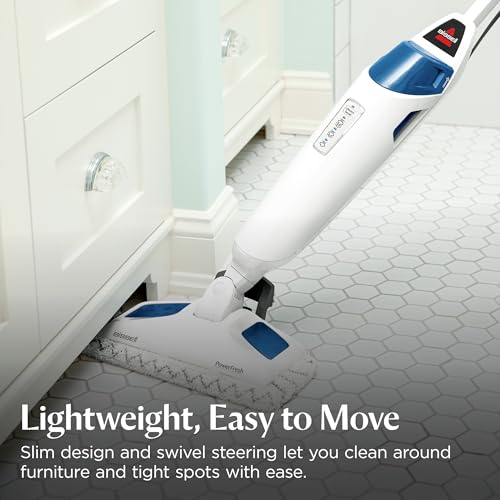 BISSELL Steam Mop 1940A PowerFresh Floor Steam Cleaner for Hard Wood & Tile with Natural Sanitization, Easy Scrubber, Variable Steam, 12” Cleaning Path