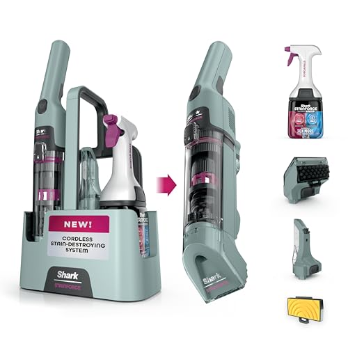 Shark StainForce Cordless Spot Cleaner, Dual-Activated Easy Spray Formula, OXY-Powered Stain Cleaning, Indoor + Outdoor, Carpets, Upholstery, Car Seats & Stairs, Pet Urine & Odor Remover, HX101