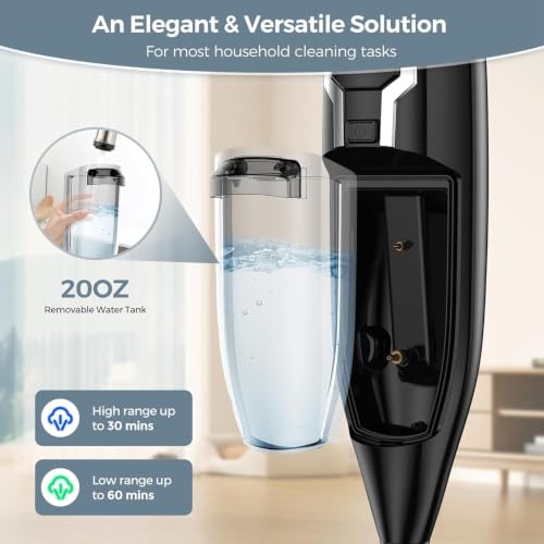 Seyomi Steam Mop, 12-in-1 Powerful Handheld Steam Cleaner Detachable Steam Mops for Floor Cleaning, 565ML Removable Tank, 23FT Power Cable, MultiPurpose Steamer for Hardwood, Tile, Grout, Furniture