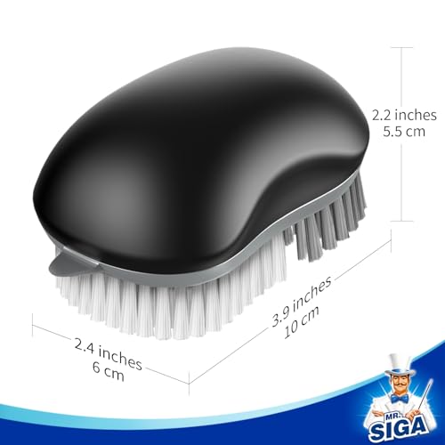 MR.SIGA Fruit and Vegetable Cleaning Brush with Non Slip Comfortable Grip, Pack of 2, Black