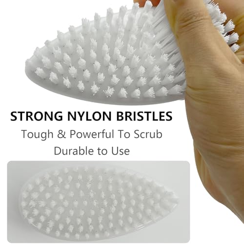 GKETN Scrub Brush for Cleaning Scrubbing Heavy Duty Stiff Nylon Bristles Cleaning Brush Multi-Purpose, White & Small Size