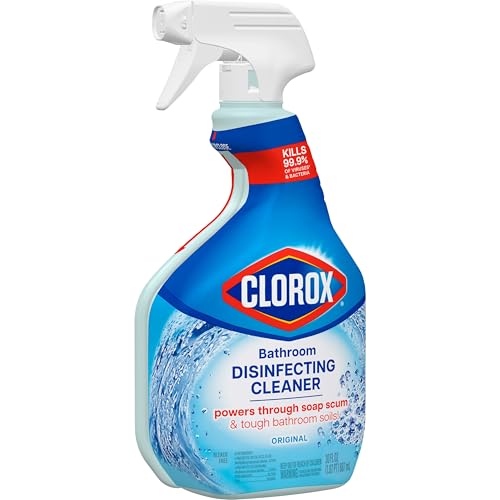 CLOROX Bathroom Disinfecting Cleaner, Original, Spray Bottle, 30 Fl Oz (Pack May Vary)