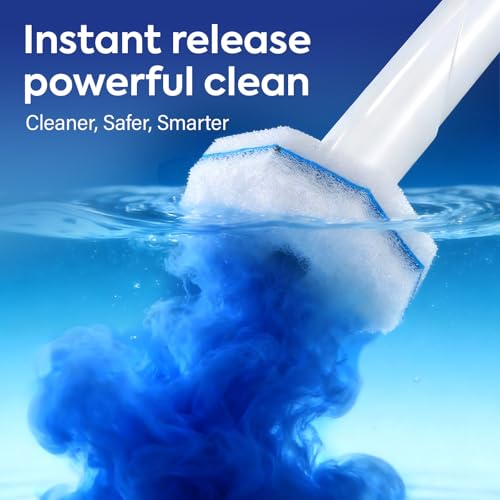Clorytom 50 Pcs Disposable Toilet Cleaner Refill Pads, Universal Toilet Bowl Brush Replacement Heads, Durable Deep Cleaning Refills, Fresh Scent Bathroom Cleaning Supplies