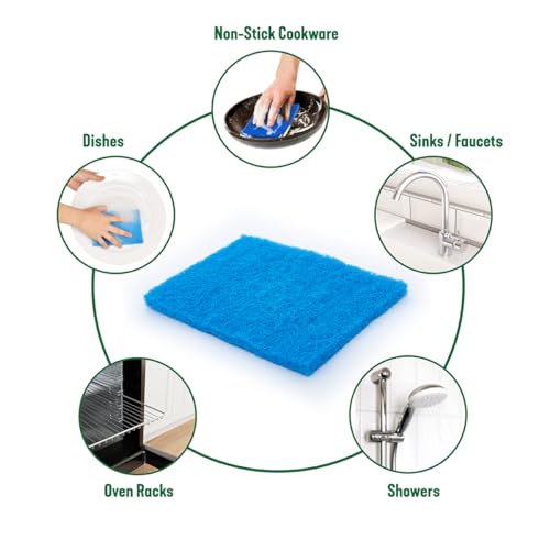 Pine-Sol Non Scratch Scouring Pads - Household Scrubbing Tool for Cleaning Nonstick Cookware and Surfaces - 5 Pack