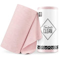 Fantasticlean Microfiber Cleaning Cloth Roll -40 Pack, Tear Away Microfiber Towels, 12" x 12", Reusable, Washable, Lint Free, Ultra Absorbent Dishcloth for Car, Pet, Kitchen Cleaning Supplies (Pink)