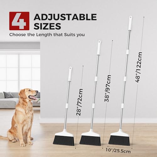 Handy Broom, Indoor/Outdoor Brooms, Duty Kitchen Broom, for Home Garage Kitchen Office Courtyard Lobby Patio Lawn Concrete White