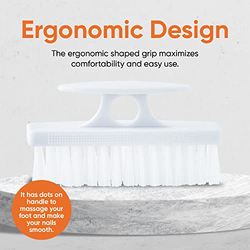 Nail Brush for Cleaning Fingernails, Nail Scrubber Brush, Toe Foot Hands Fingernail Brush Cleaner- Small Scrub Brush- All-Purpose Stiff Cleaning Brush (3 Pack, White)