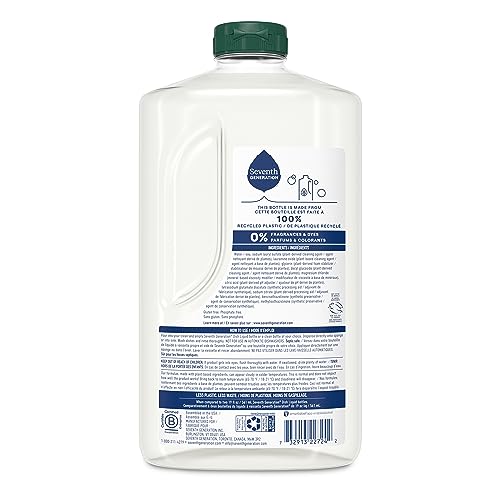 Seventh Generation Dish Soap Refill, Free & Clear, 50 fl oz, 3 Pack, Plant-Based Dishwashing Liquid for Grease & Tough Food Messes, For Sensitive Skin