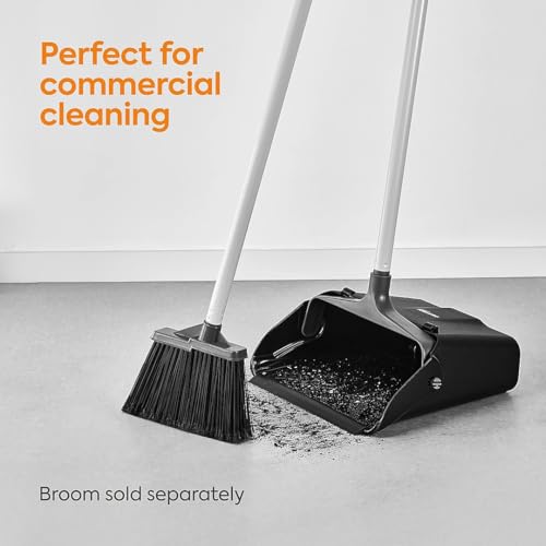 Coastwide Professional Heavy Duty 36.4" Plastic Upright Dustpans, Black