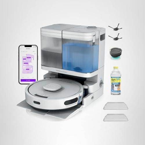 Shark Stratos | 2-in-1 Robot Vacuum & Mop for Carpets & Hard Floors | Powerful Suction & Mopping for Pet Hair | Self-Empty & Self-Clean NeverTouch Base | 60-Day Capacity | HEPA | White | AV2700ZE