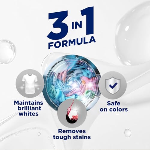 OxiClean Triple Action White Revive Laundry Whitener and Stain Remover Powder, Use with Detergent, Whitens and Brightens Clothes, Removes Tough Stains, Color Safe, Chlorine Free, 4 lbs