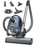 Aspiron Canister Vacuum, 1600W/40Kpa Canister Bagged Vacuum,4QT Dust Bag, H13 HEPA Filter, 5 Tools, Pet-Friendly,Variable Power Control,for Carpets, Hardwood Floors, Stairs, Pet Hair, Household,Car
