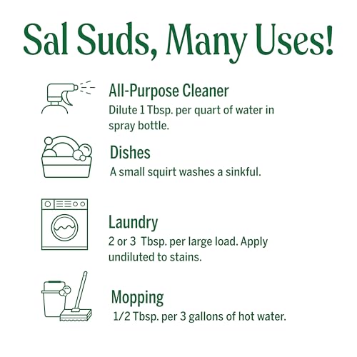 Dr. Bronner's Sal Suds Biodegradable Cleaner (Fir & Spruce, 1 Gallon) – All-Purpose Pine Mop Soap & Detergent for Floors, Multi-Purpose Household Formula, Dish Degreaser & Laundry Use