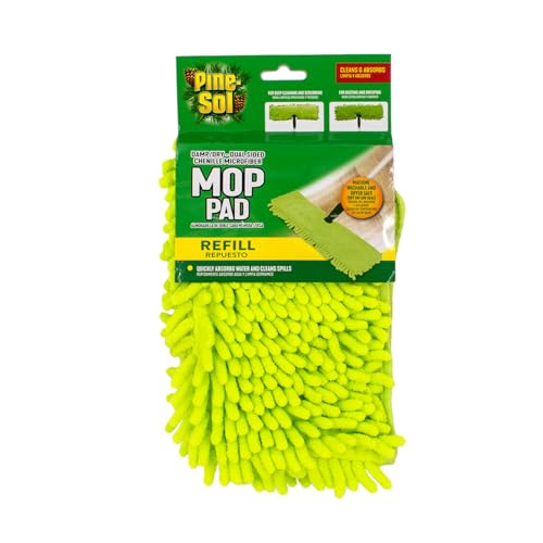Pine-Sol Microfiber Chenille Mop Refill Compatible with Pine-Sol Dual-Sided Microfiber Mop, Replacement Head for Dry or Wet Use, Machine Washable Double Sided All Surface Cleaning
