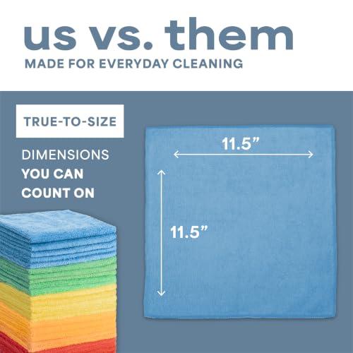 S&T INC. 150 Pack Microfiber Cleaning Cloth, Bulk Towels for Home, Reusable Microfiber Towels for Cars, Cleaning Rags, Assorted, 11.5 Inches x 11.5 Inches, 150 Count