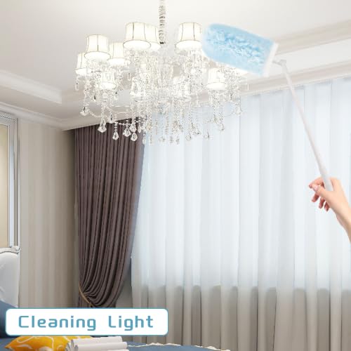 50 Count Duster Refills ，360° Heavy Duty Duster Refills Compatible with Swiffer Duster, Multisurface Heavy Duty Duster Replacements with 1 Short Handle and 1 Extenda Handle