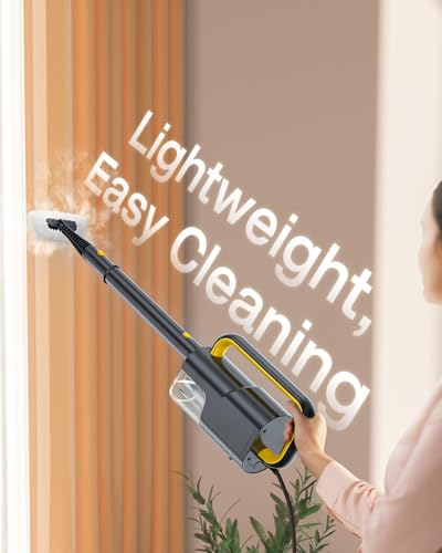 10-in-1 Steam Mop with Detachable Handheld Steamer,350ml Tank, 10s Heat-Up, 248°F Steam Cleaner, 2-Level Control and Swivel Head for Floor,Carpet,Tiles, BBQ grill,Car Accessories Dark Grey