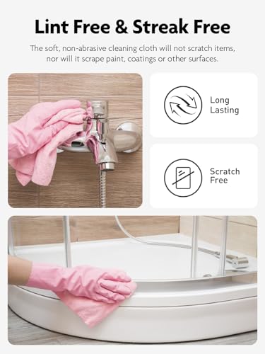 Fantasticlean Microfiber Cleaning Cloth Roll -40 Pack, Tear Away Microfiber Towels, 12" x 12", Reusable, Washable, Lint Free, Ultra Absorbent Dishcloth for Car, Pet, Kitchen Cleaning Supplies (Pink)