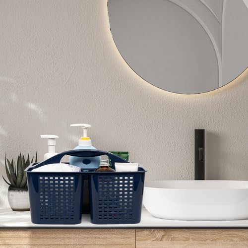 Tiawudi Portable Shower Caddy, Caddy Organizer with Handle, Plastic Shower Basket Hold Soap, Shampoo, Hair Supplies and Beauty Products, Cleaning Supplies Organizer for Home, Dorm, Shelf and Cabinet