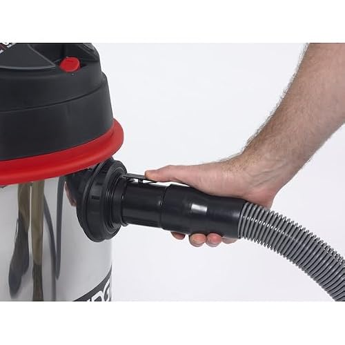 RIDGID 50353 1610RV Stainless Steel 16-Gal. Wet Dry Shop Vacuum with Cart, 6.5 Peak HP Motor, Large Wheels, Pro Hose, Drain, and Blower Port, Red