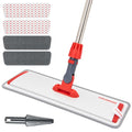 GleamGaGa Professional Microfiber Flat Mop for Floor Cleaning, 62" Stainless Steel Handle, 4 Reusable Machine Washable Mop Pads for Wet & Dry Mopping on Hardwood, Laminate, Vinyl & Tile Floors