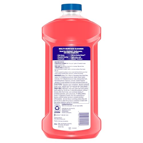 Mr. Clean All Purpose Cleaner, Mop Soap, Floor Cleaner for Mopping Home, Bathroom, & Kitchen, Cleaning Liquid for Mop & Bucket, Cleaning Supplies, Multi-Surface Dilutable, Watermelon, 41oz