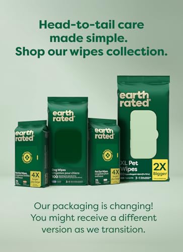 Earth Rated Pet Wipes for Dogs and Cats, Hypoallergenic, Cleaning and Hydrating, for Grooming Paws, Body and Butt, Unscented, 400 Count