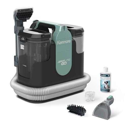 Kenmore SpotLite Go Pet Portable Carpet and Upholstery Cleaner Machine, Lightweight Spot Stain Remover for Couch, Car Detailing, Rugs & Stairs, 16KPA Suction with 2-in-1 Tough Stain Tool