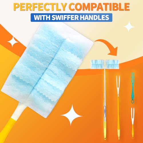60 Count Electrostatic Duster Refills Compatible with Swiffer Duster, Multi-Surface Dusting Refills, Microfibre Dusters for Cleaning, Unscented