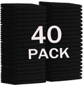 MRD's Home 12" x 12" Black Microfiber Cleaning Cloth,40Pack Multi-Purpose Reusable Cleaning Cloth Wipes Rags,Lint Free,Scratch & Streak-Free Cloth Black Microfiber Towels for Car House Wash