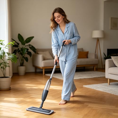 Spray Mop for Floor Cleaning with 360° Rotation - Multi-Surface Floor Cleaner for Wet/Dry Mopping Lightweight Handle for Kitchen Bathroom Hardwood&Tile Floors
