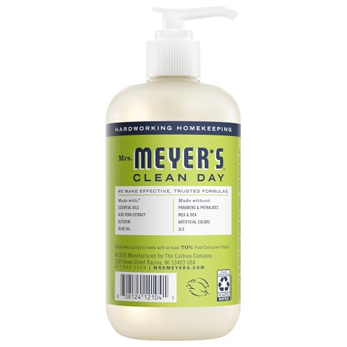 MRS. MEYER'S CLEAN DAY Hand Soap, Lemon Verbena Scent, 12.5 Fl Oz Bottle - 3 Pack