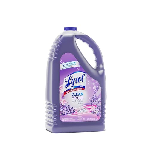 Lysol Multi-Surface Cleaner, Sanitizing and Disinfecting Pour, to Clean and Deodorize, Lavender and Orchard Essence, 144oz (Pack of 1)
