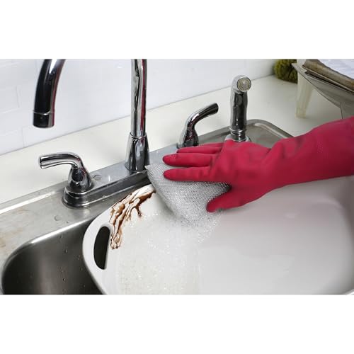 Casabella Sparkle Scrub Sponge Set Absorbent Sponges with Scrubber Exterior Dishwasher-Safe, 4-Pack
