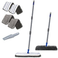 Two Sided Dust Mop Floor Cleaning System, MASTERTOP 360 Microfiber Mop with Stainless Steel Handle,Wet Dry Mop,Flat Flip Mops for Hardwood, Laminate, Vinyl, Tiles,4 Washable Mops Pads