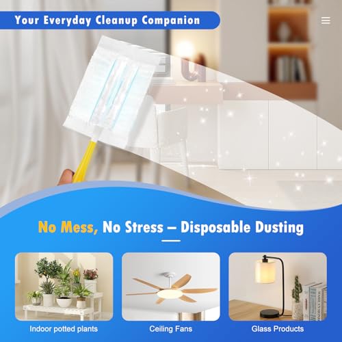 50 Count Duster Refills Compatible with Swiffer Duster Handles, 1 Handle