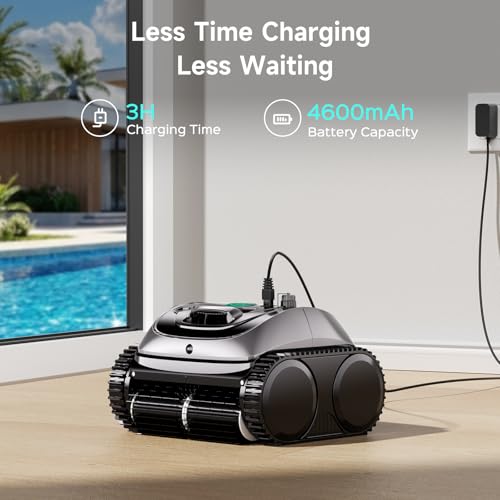 2026 Upgrade WYBOT C1 Cordless Robotic Pool Vacuum for Inground Pools, Above Ground Smart Pool Cleaner 4-in-1 Wall & Waterline Cleaning Up to 1,621 sq.ft, 150mins App Conrol Navigation, Gray Green